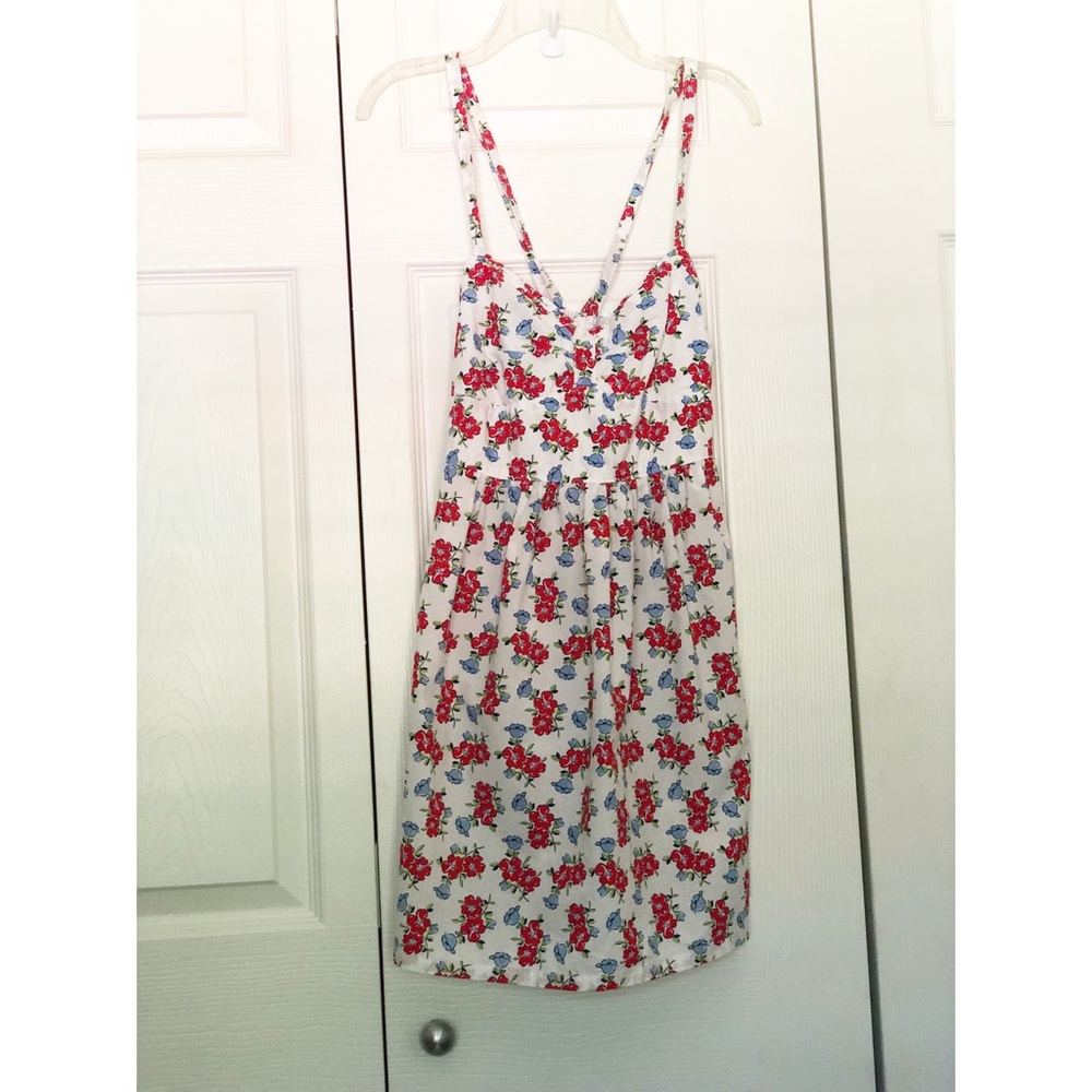 Hollister White Summer Dress with Red & Blue Floral Print - Picture 2 of 5